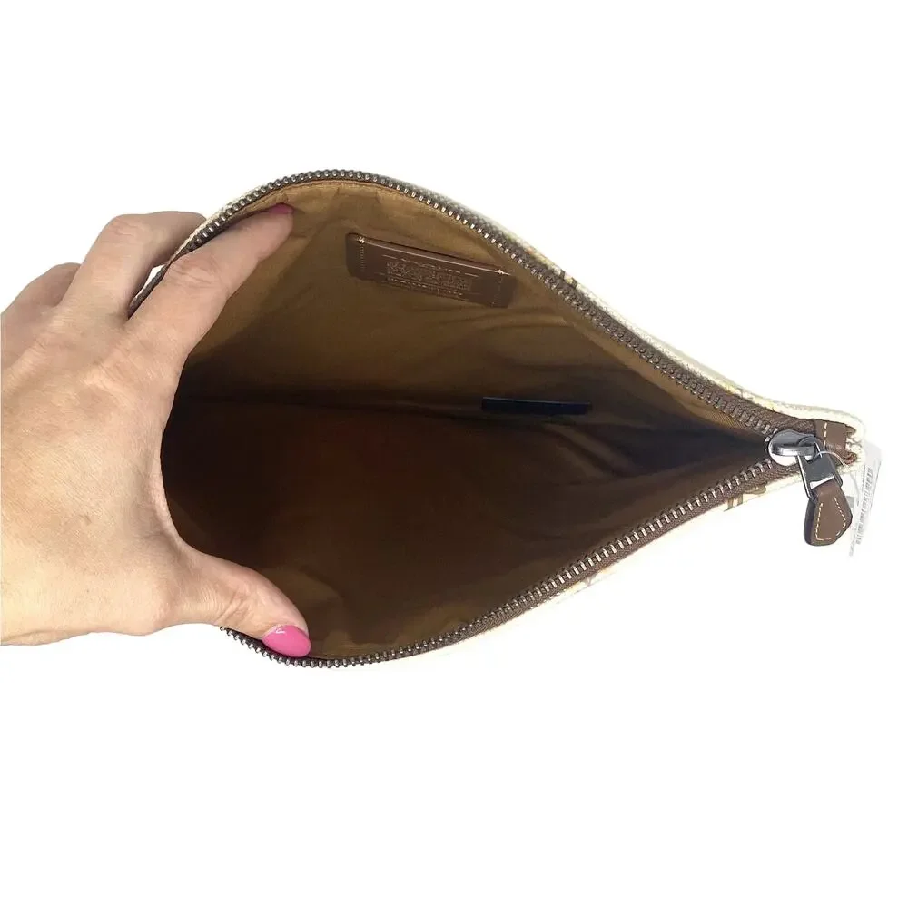 Coach Large Wristlet 30 With Vandal Gummy Chalk White Multi F76933